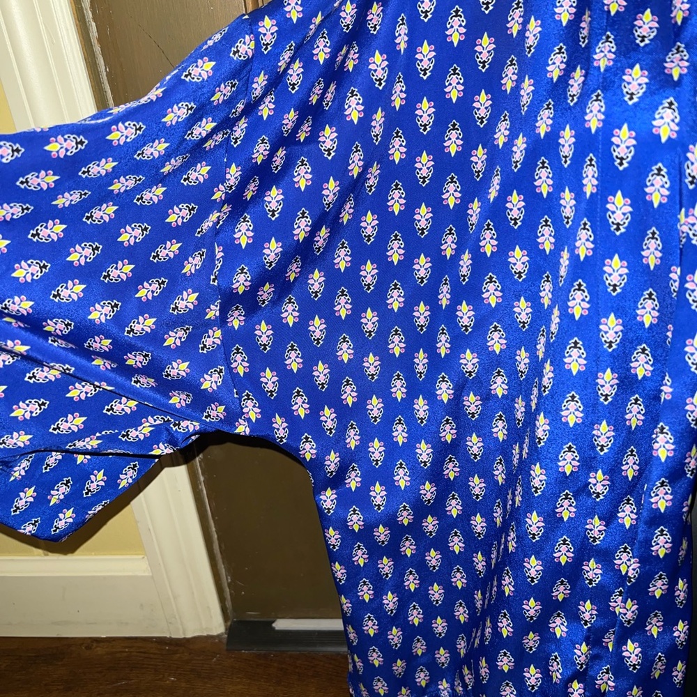 Olsenboye Blue Boho Open Front Black Fringe Y2K Hippie Draped Cardigan Size XS - Picture 6 of 10